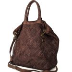 bolso piel marron