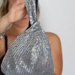 bolso plateado fiesta